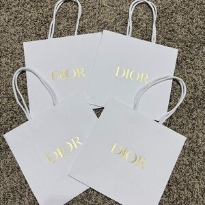 NEW Dior White and Gold 4 shopping bags in medium size